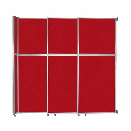 VERSARE Operable Wall Sliding Room Divider 9'9" x 10'3/4" Red Fabric 1072327-1